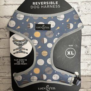Lucy & Co Reversible Outerspace Planets Dog Harness Size XL NWT